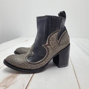 Old Gringo Mexicana studded black leather heeled cowgirl boots